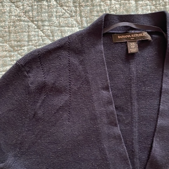 Banana Republic Navy Knit Cropped Cardigan - Picture 3 of 5